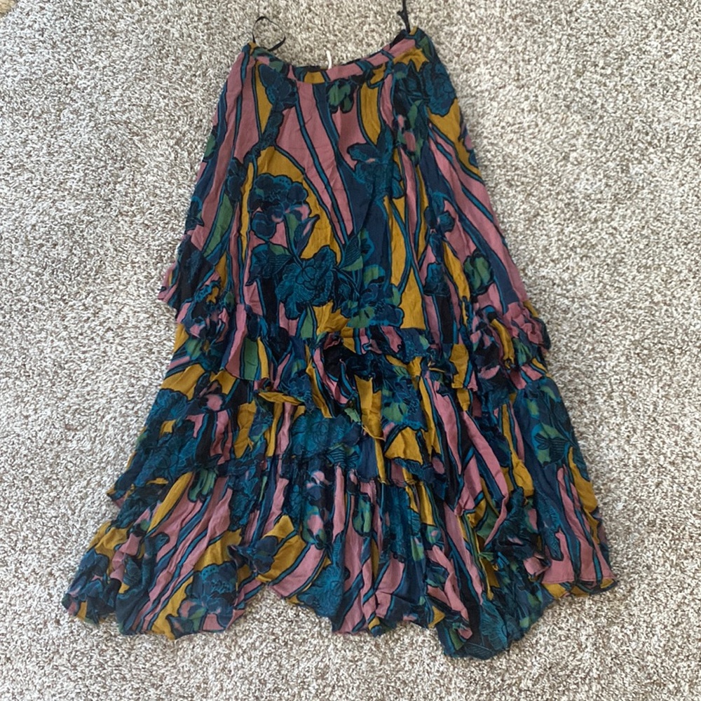 Free People long ruffle skirt size 2